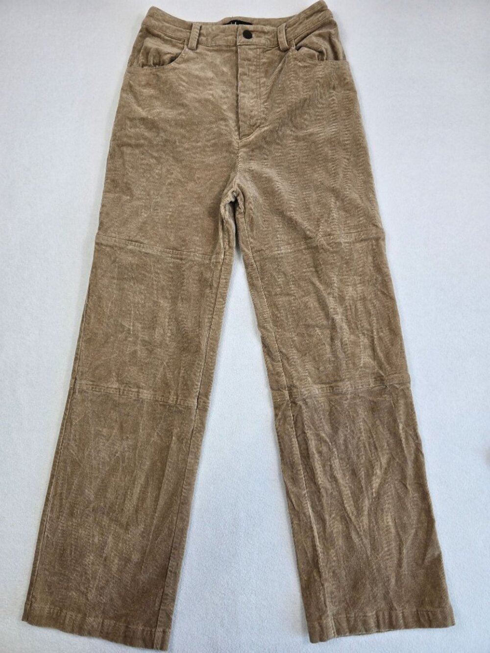 Lulus Medium Brown Corduroy Pants Straight Leg High Rise